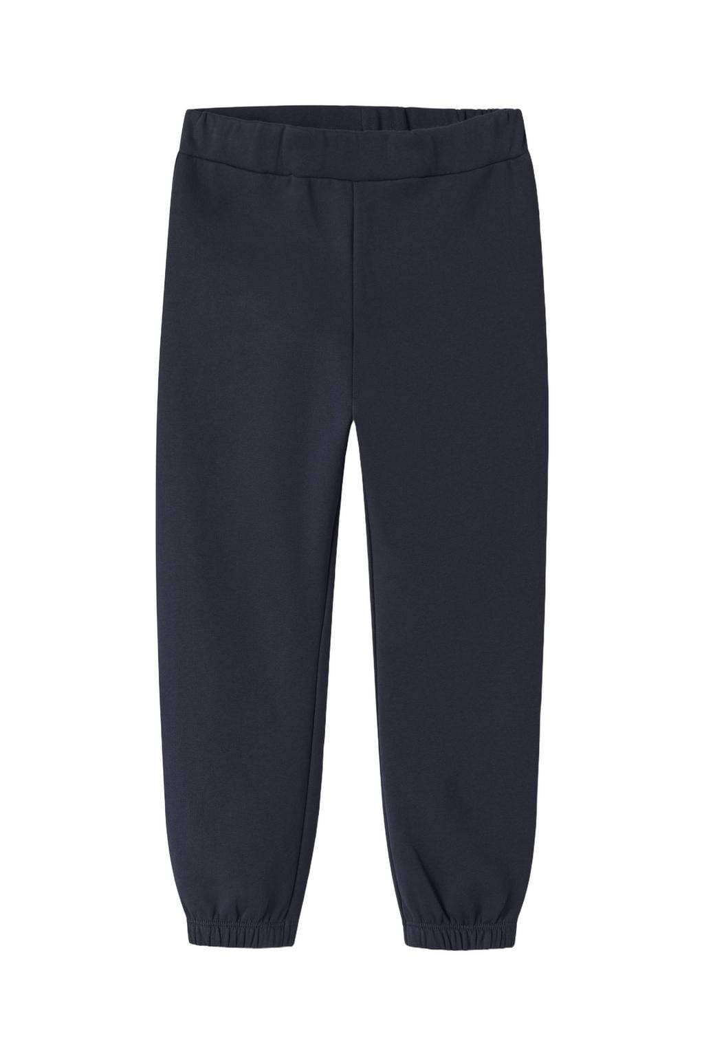 Donkerblauwe jongens GUPPY MINI regular fit joggingbroek van katoen met elastische tailleband en effen