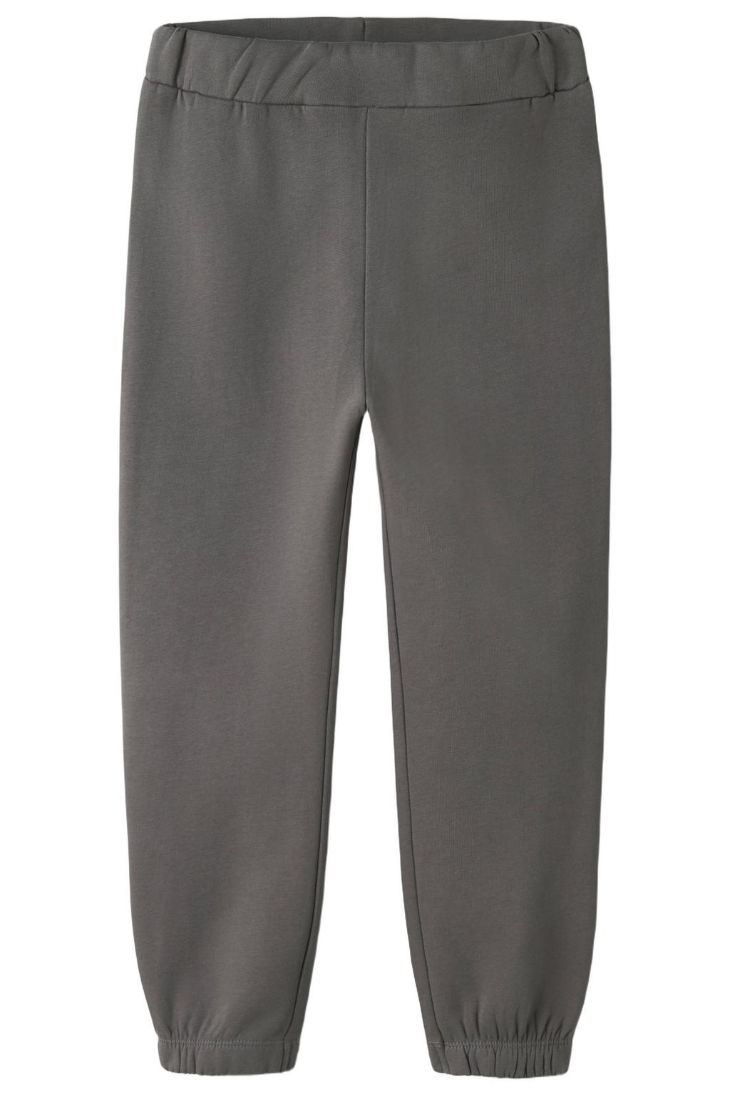 Grijze jongens GUPPY MINI joggingbroek van katoen met regular fit, elastische tailleband en effen