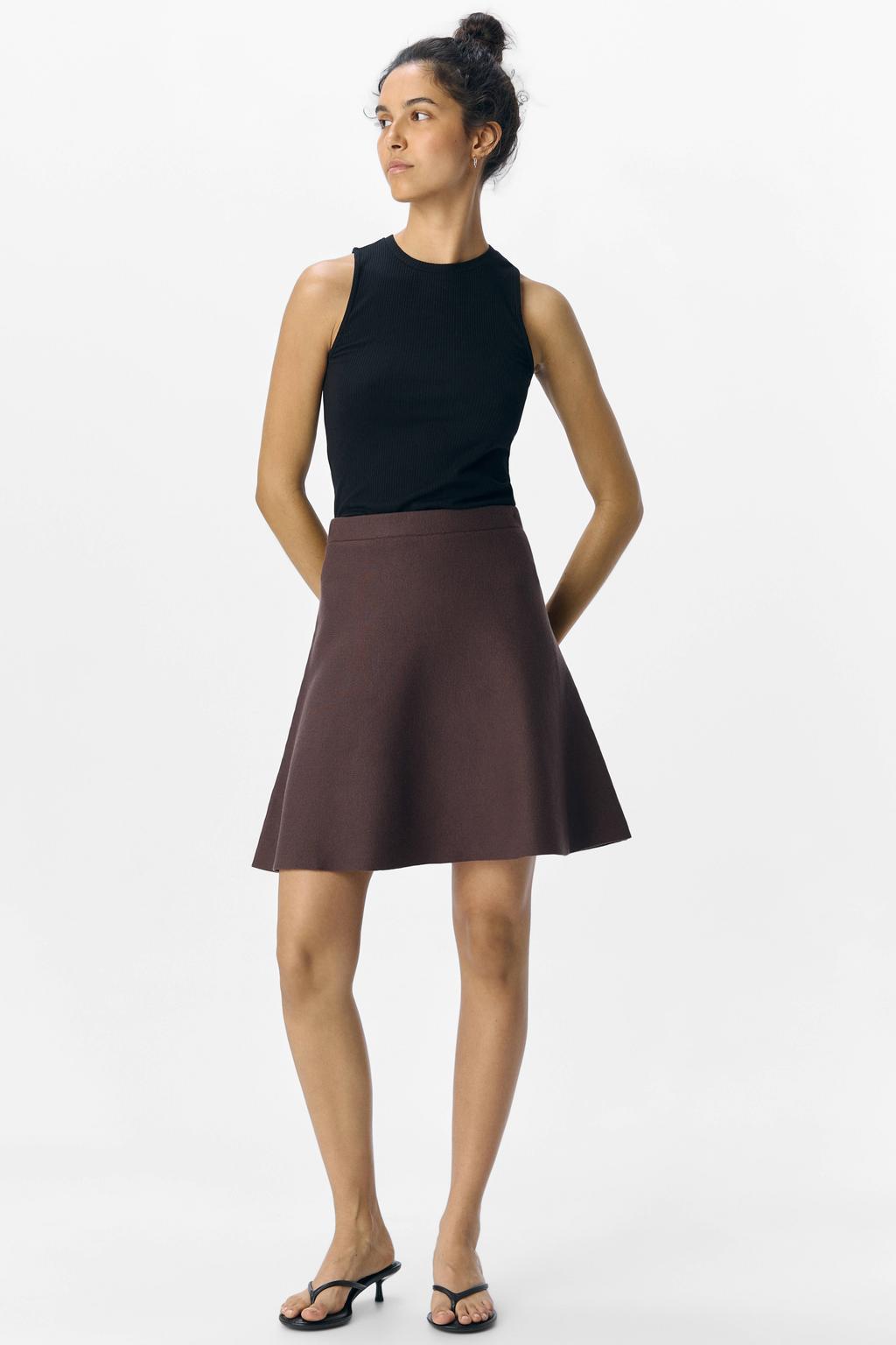 Bruine dames OBJECT korte rok gemaakt van viscose