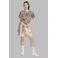 adidas Sportswear regular fit sweatshort met panterprint - zand