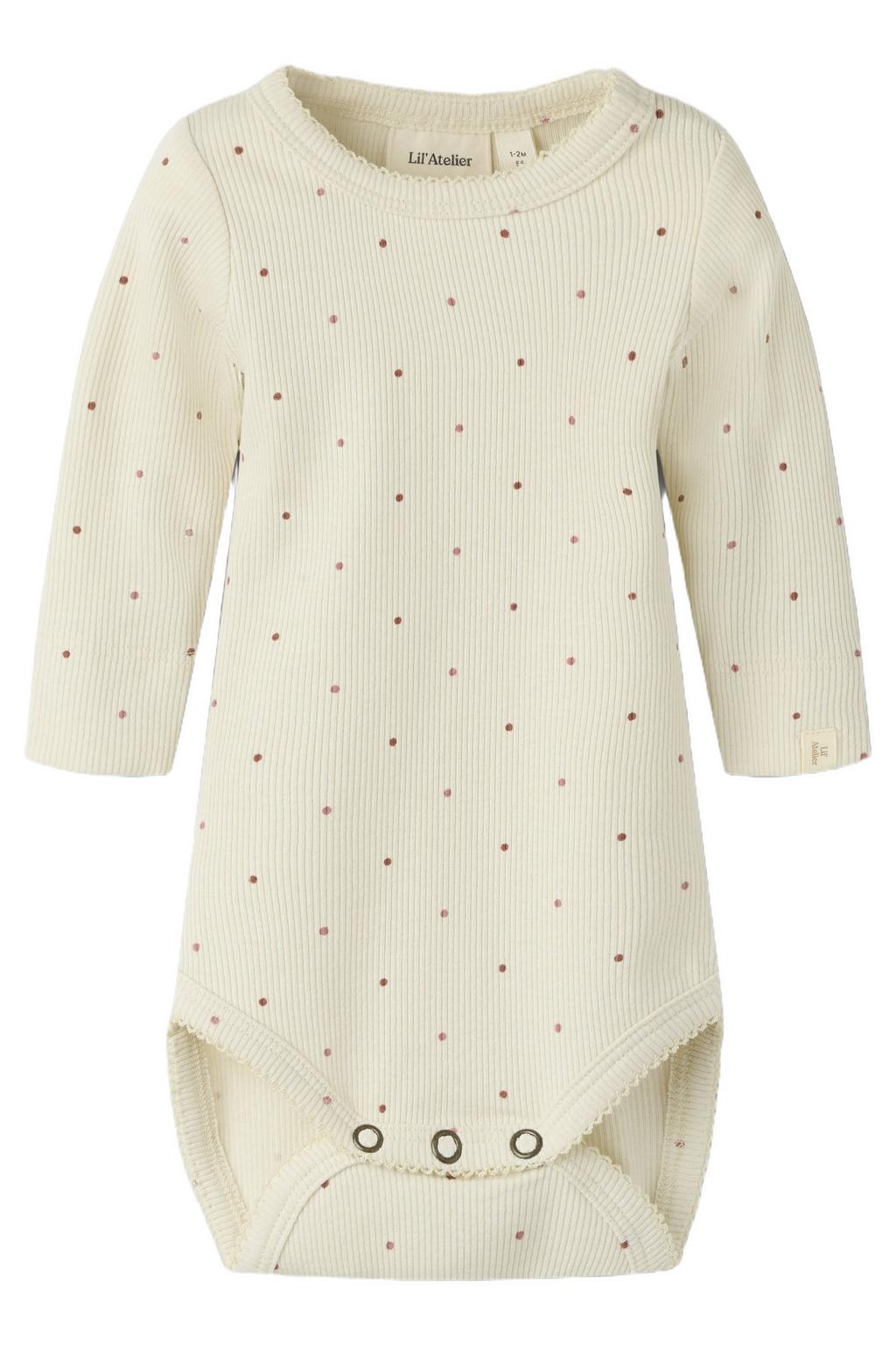 LIL' ATELIER BABY romper met stippen - ecru