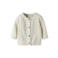 LIL' ATELIER BABY katoenen gebreide vest met kabels - ecru
