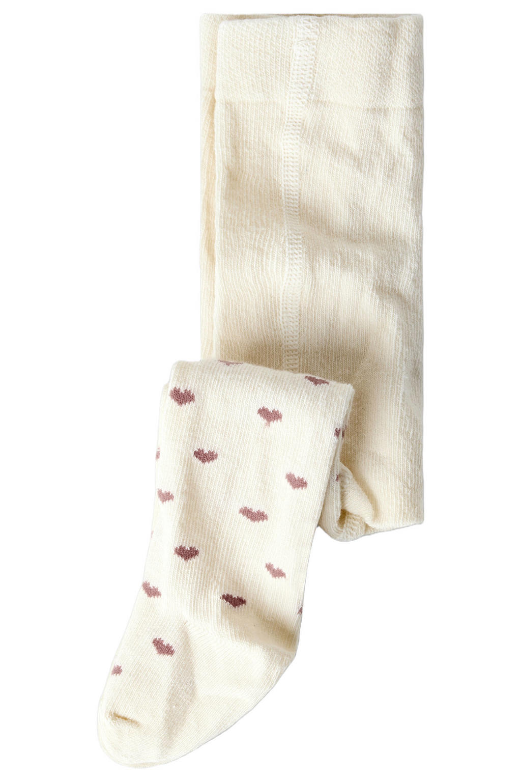 LIL' ATELIER BABY NBFREBA jacquard maillots met hartjes - ecru/oudroze