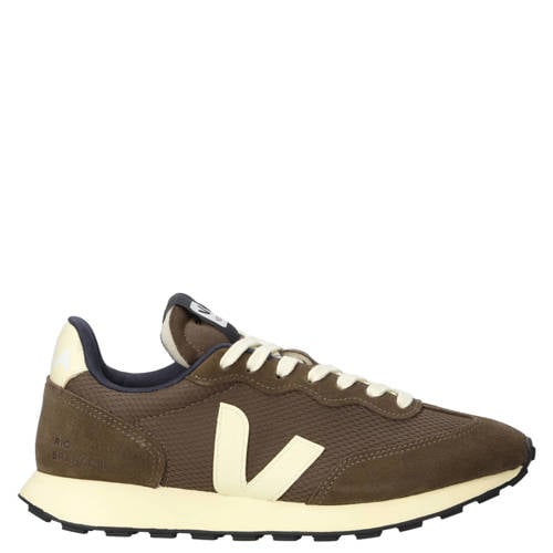 Veja Rio Branco II suède sneakers met logo donkerbruin/wit