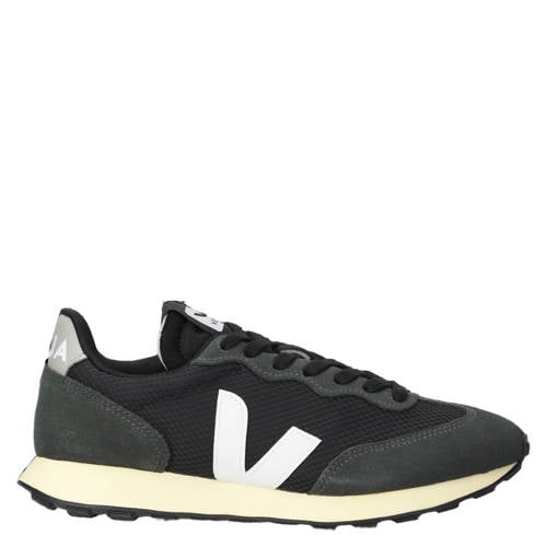 Veja Rio Branco II suède sneakers met logo zwart/wit