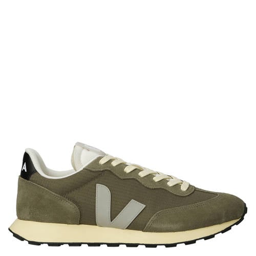Veja Rio Branco II suède sneakers met logo groen/grijs