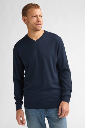 regular fit gebreide trui - marineblauw