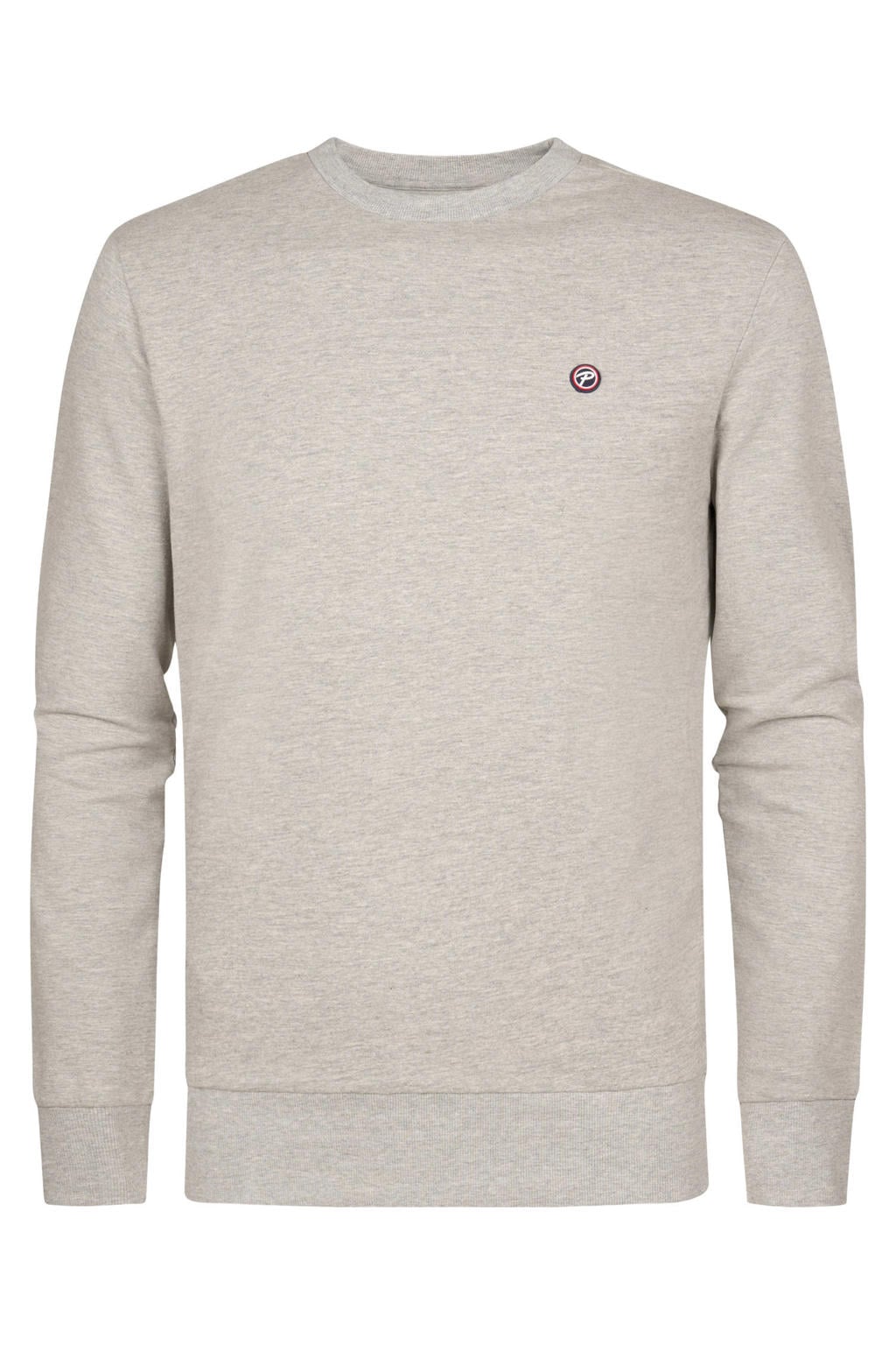 Petrol Industries regular fit gemêleerde sweater - lichtgrijs