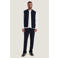Dstrezzed teddy gebreid vest met wol - donkerblauw