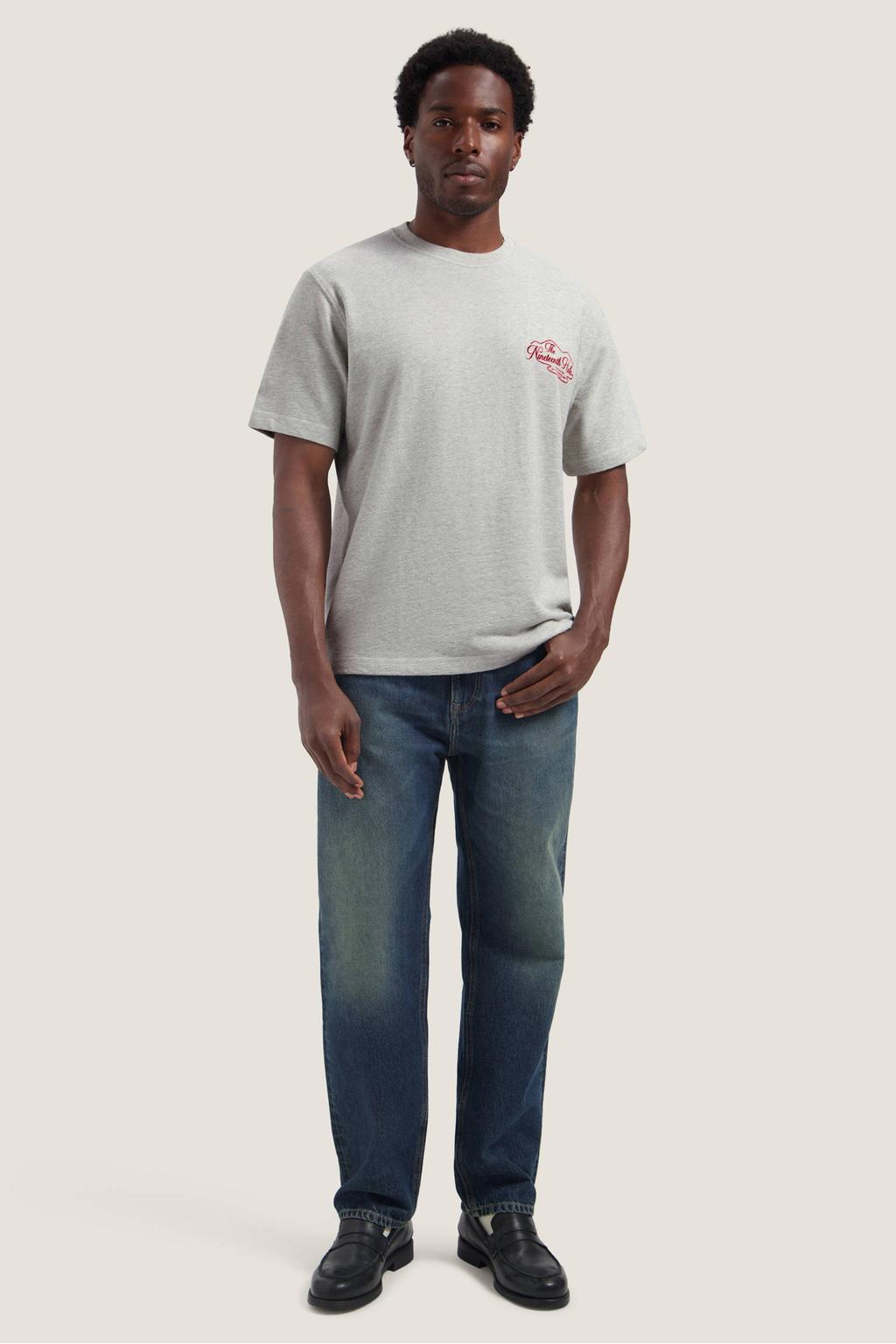 Grijze heren Dstrezzed relaxed fit T-shirt van katoen met korte mouwen en ronde hals