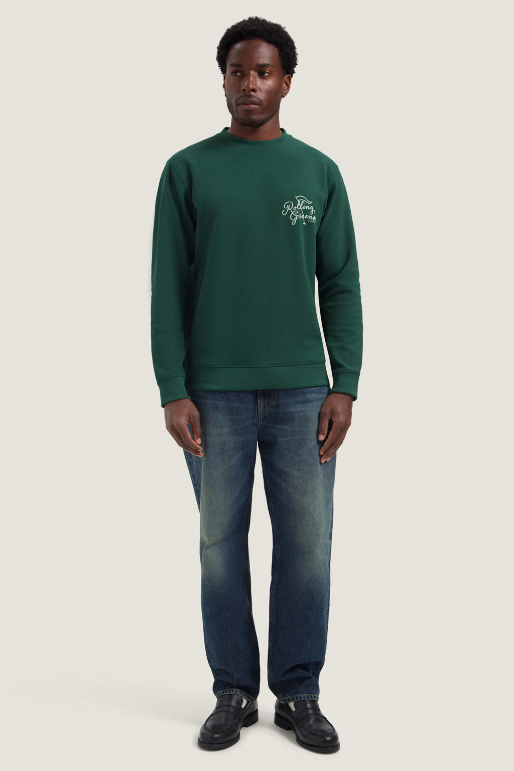 Dstrezzed regular fit sweater met backprint - groen