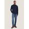 Dstrezzed slim fit piqué overhemd - donkerblauw