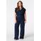 MS Mode top Plus Size met stippen en ruches - donkerblauw