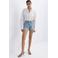 Mango slim fit regular waist denim short met glitters - lichtblauw