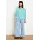LOLALIZA blouse met borduursels - turkoois