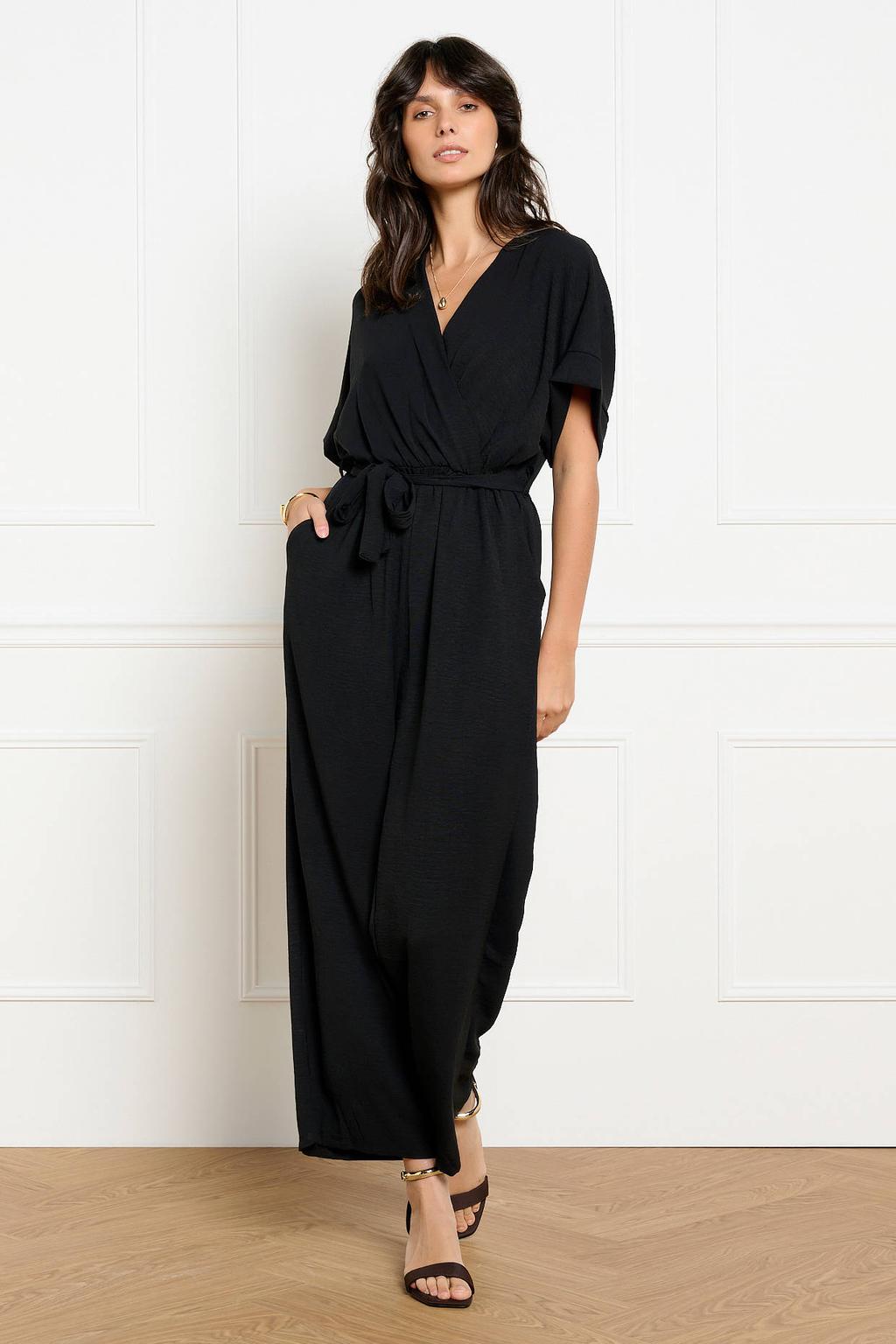 LOLALIZA jumpsuit met ceintuur - zwart