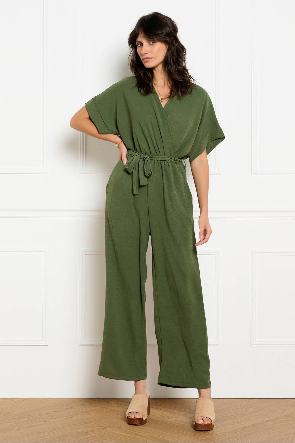 LOLALIZA jumpsuit met ceintuur - kaki