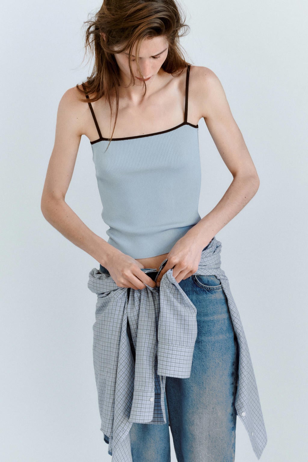 Mango top - lichtblauw