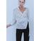Mango geruite blouse - ecru