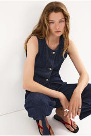 thumbnail: Mango denim gilet - donkerblauw