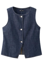 thumbnail: Mango denim gilet - donkerblauw