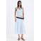 Mango midi rok met krijtstreep - lichtblauw