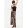 Mango midi rok met zebraprint - beige
