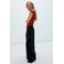 Mango wide leg broek - zwart