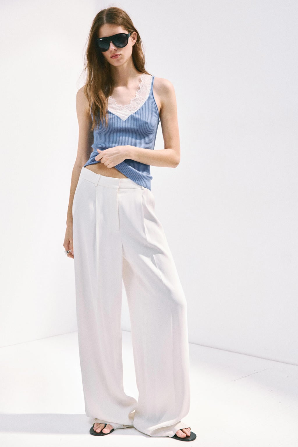 Mango top - lichtblauw