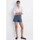 Mango straight leg denim short met krijtstreep - donkerblauw
