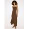 Mango strapless midi jurk - bruin