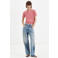 Mango polo met krijtstreep - rood