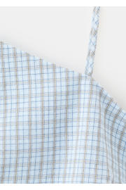 thumbnail: Mango one shoulder geruite zomerjurk - lichtblauw