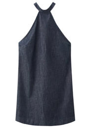 thumbnail: Mango korte denim halterjurk - donkerblauw