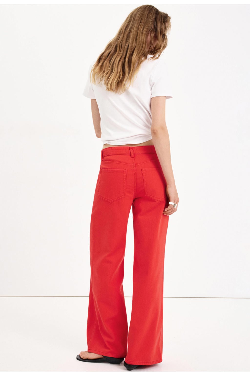 Mango wide leg jeans - rood