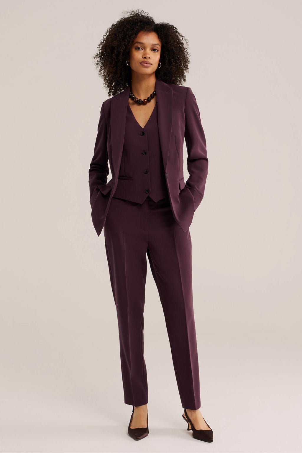 tapered pantalon - donkerpaars