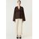 YAS trenchcoat met ruches - donkerbruin
