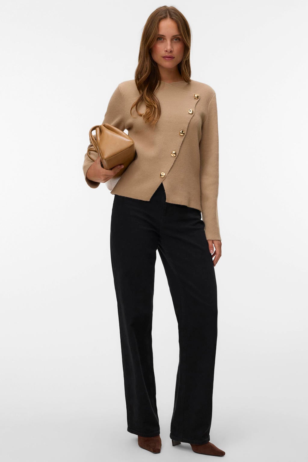VERO MODA gebreid vest - bruin