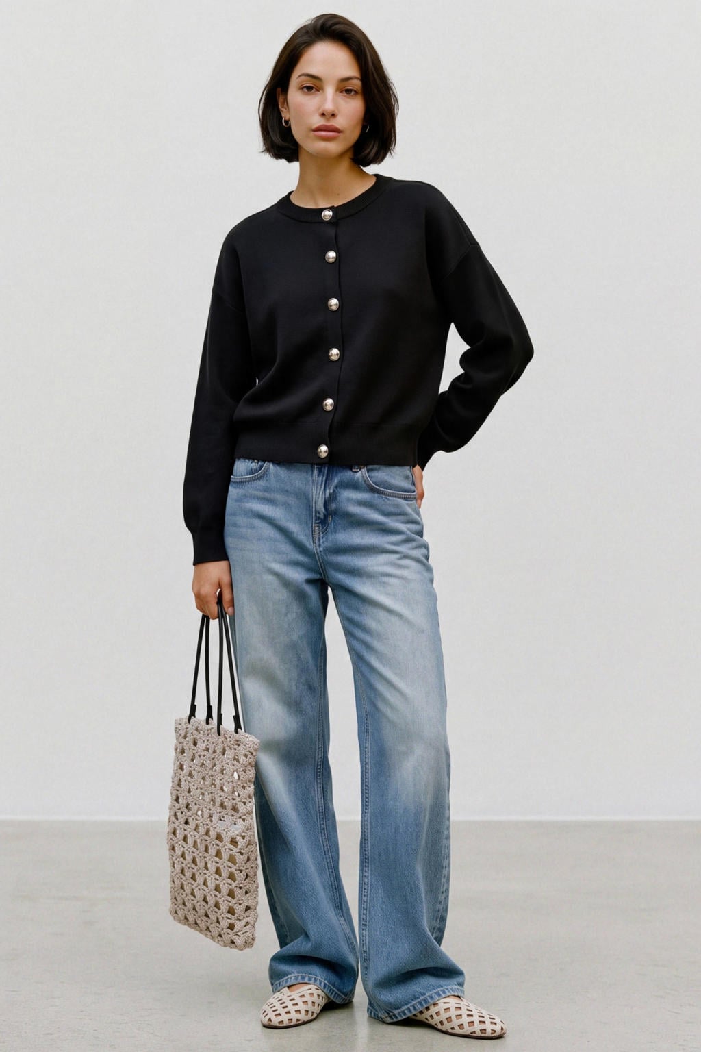 VERO MODA gebreid vest - zwart