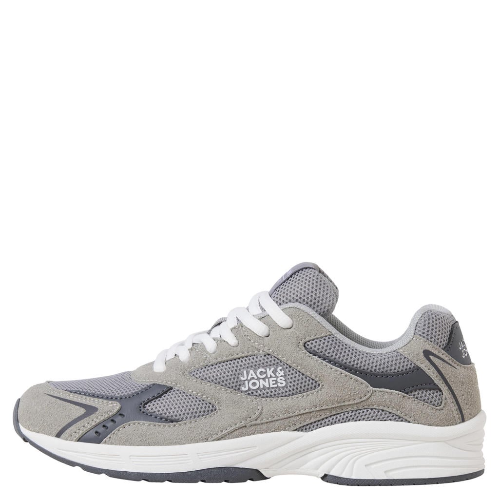 Grijze jongens JACK & JONES Jfwwest Mesh Jnr sneakers - van 100% polyester/polyurethan met veters