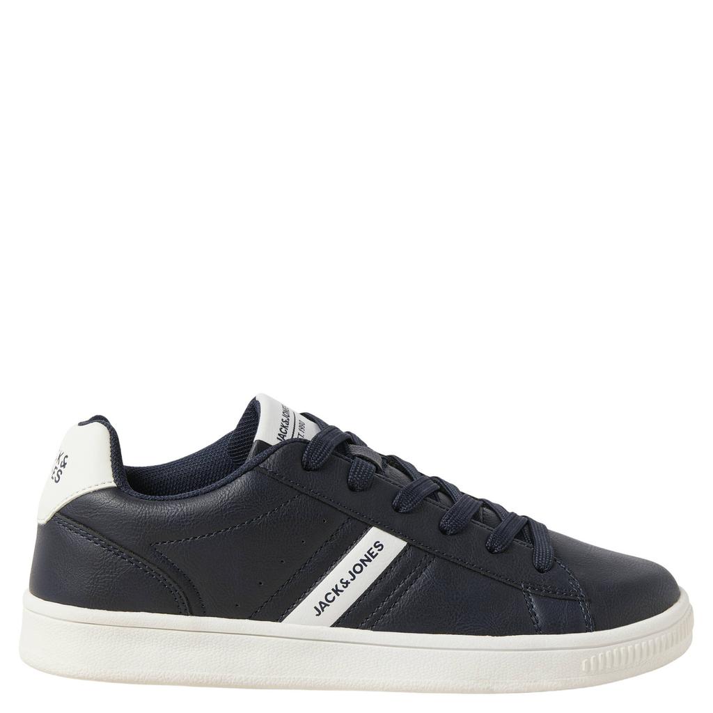 Donkerblauw en witte jongens JACK & JONES Jfwblaze Basic sneakers - van 100% polyurethaan met veters