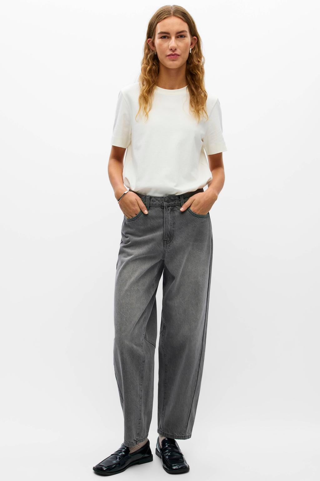 OBJECT OBJMIU barrel jeans - grey denim