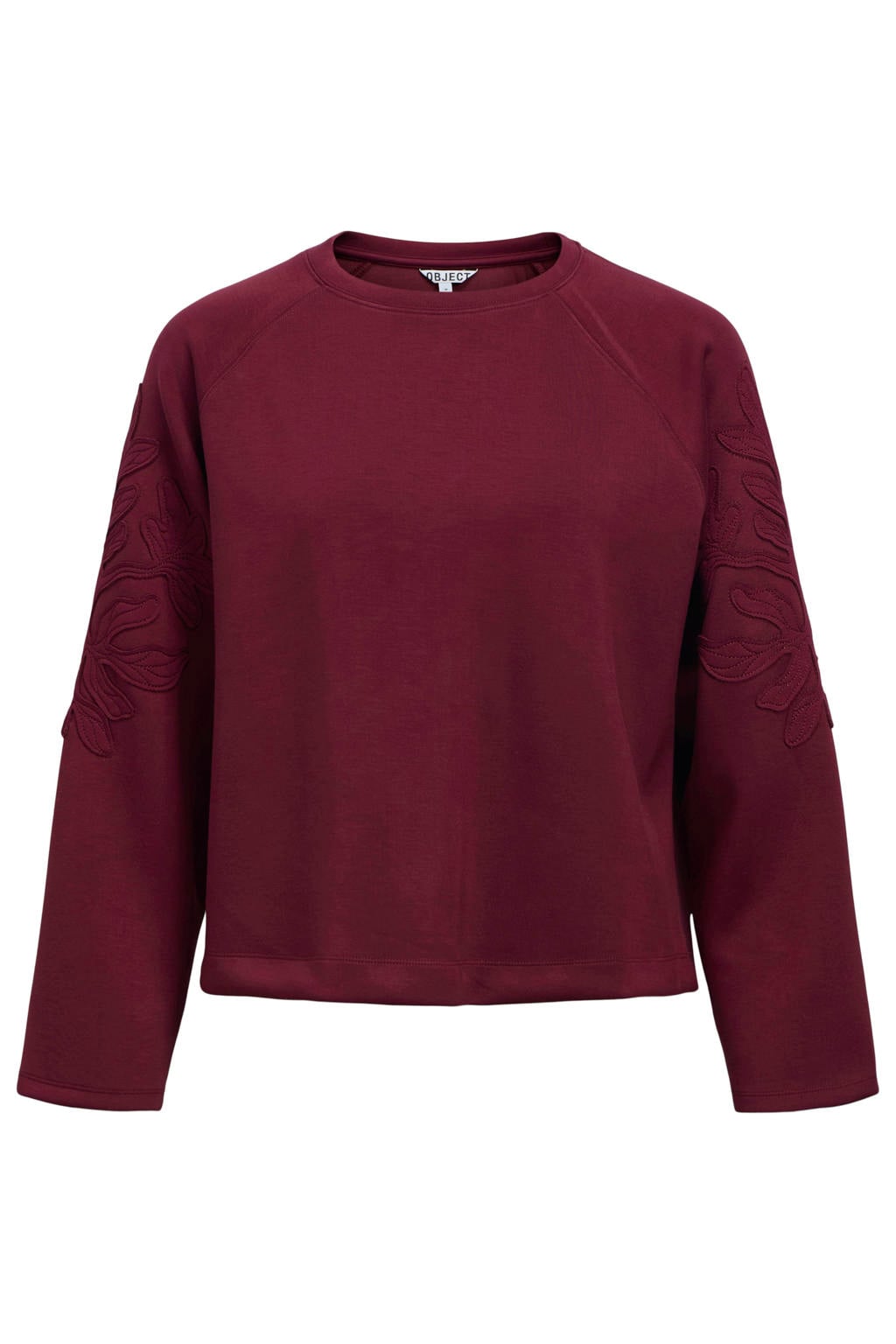 OBJECT sweater met borduursels - donkerrood
