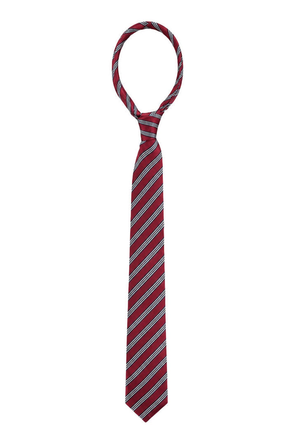 Harper & Yve x Tessa van Montfoort gestreepte stropdas bordeauxrood