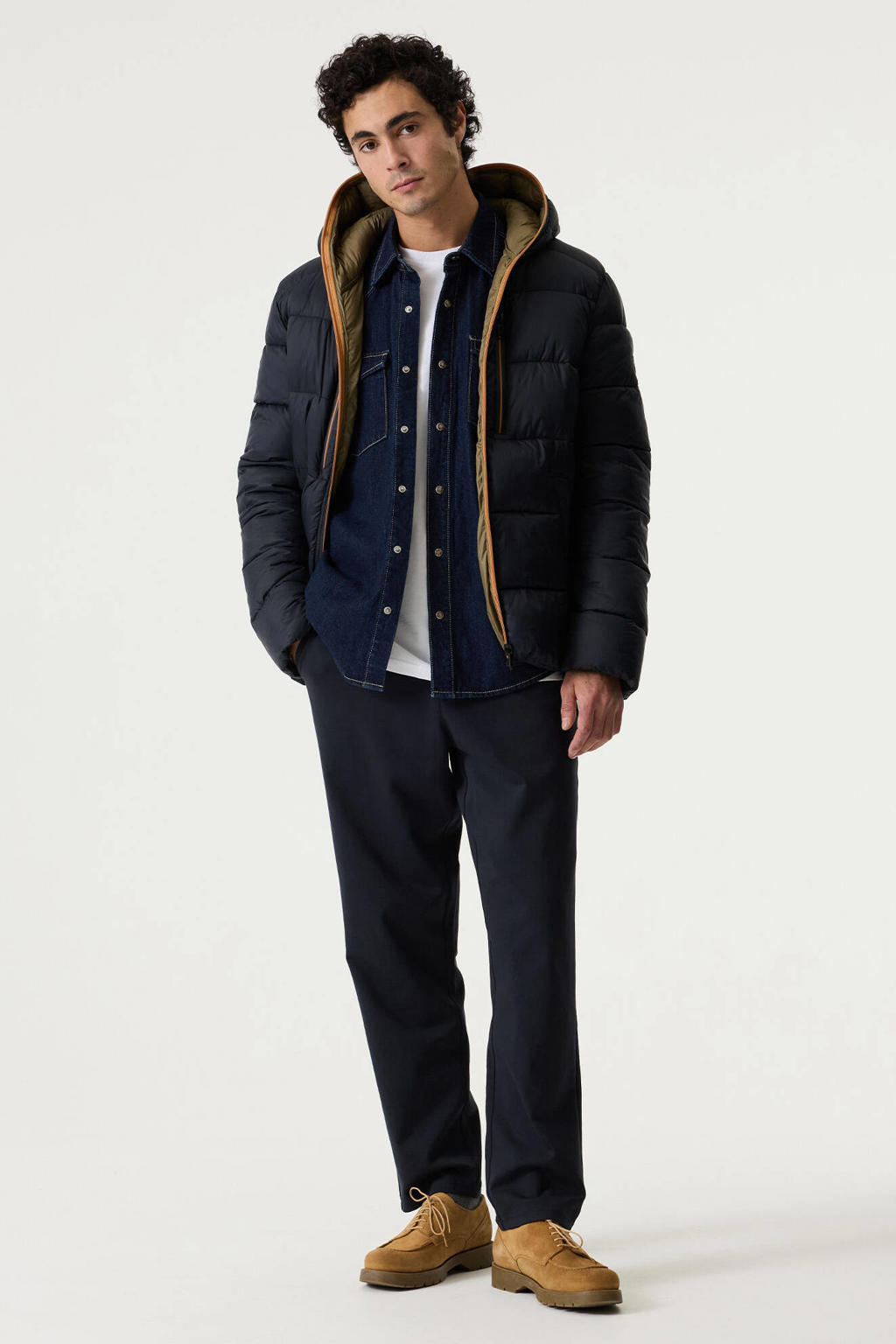 Garcia quilted pufferjas - donkerblauw