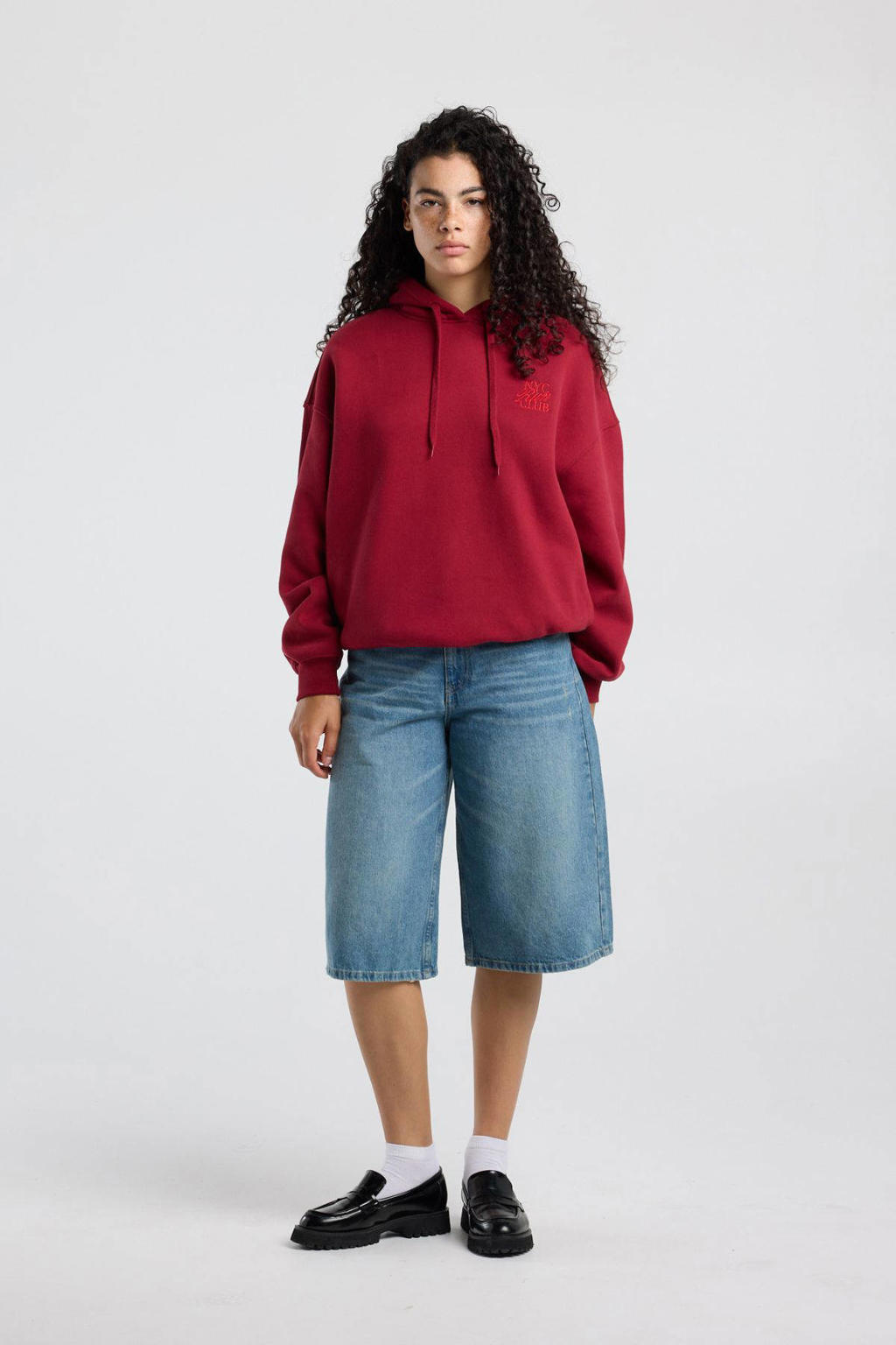America Today hoodie met backprint - rood