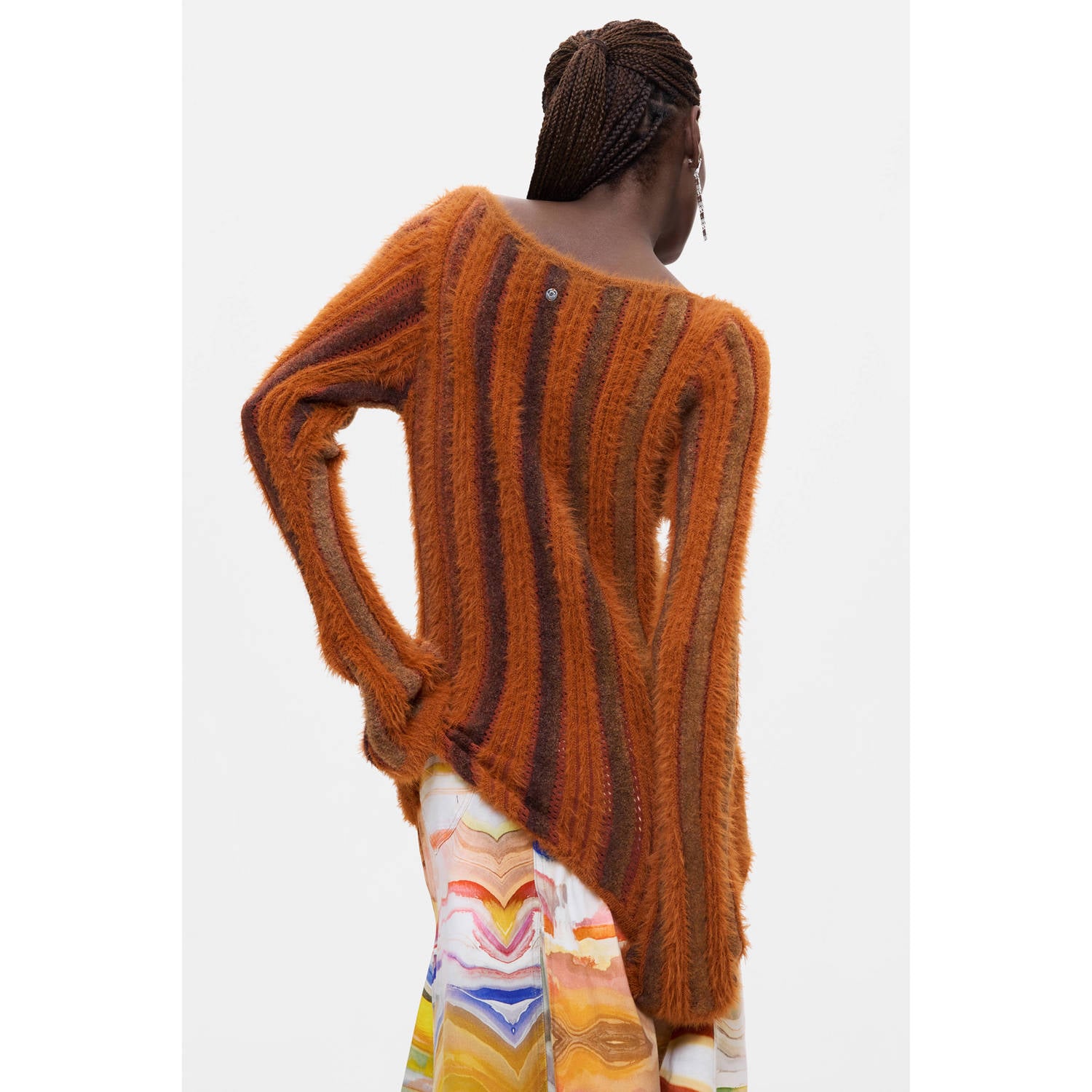 Desigual gebreide trui met wol oranje