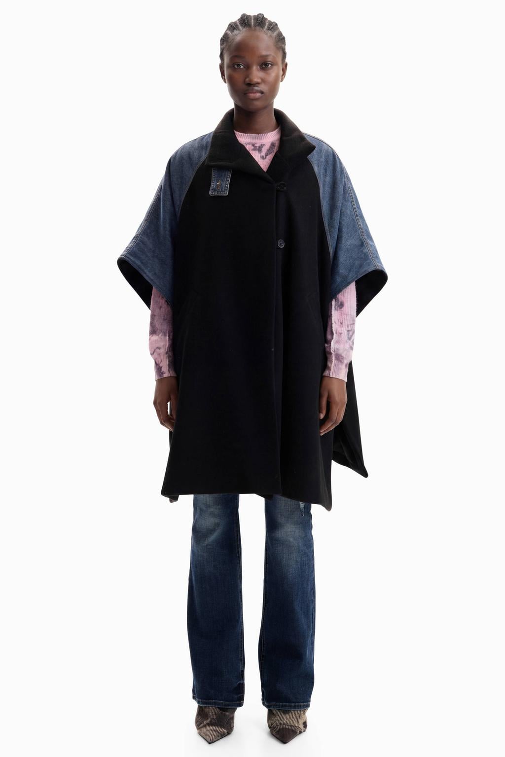 Desigual poncho - zwart/blauw
