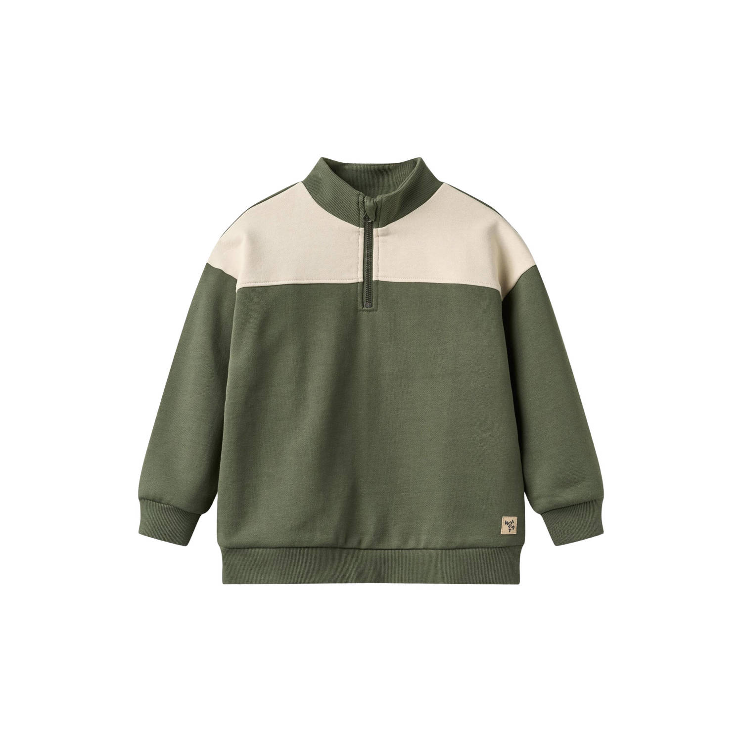 Wheat rechtvallende sweater groen ecru