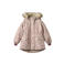 Wheat gebloemde winterparka met imitatiebontkraag - roze